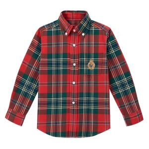 Polo by Ralph Lauren Boys Red Plaid Button Up Shirt 6 Crest Classic Holiday